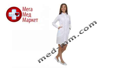 Купить Медицинский халат женский Филадельфия белый №123 цена, характеристики, отзывы